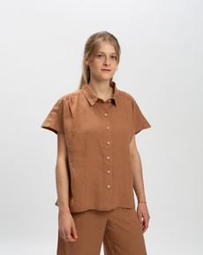 Linen Blouse coffee via Matona