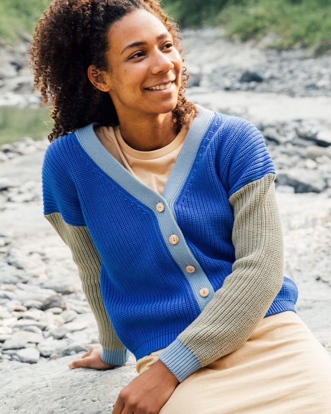 Color Block Cardigan cobalt from Matona