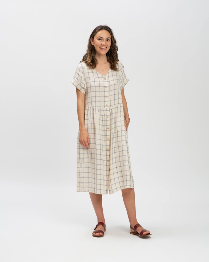 Linen Midi Dress blue net from Matona