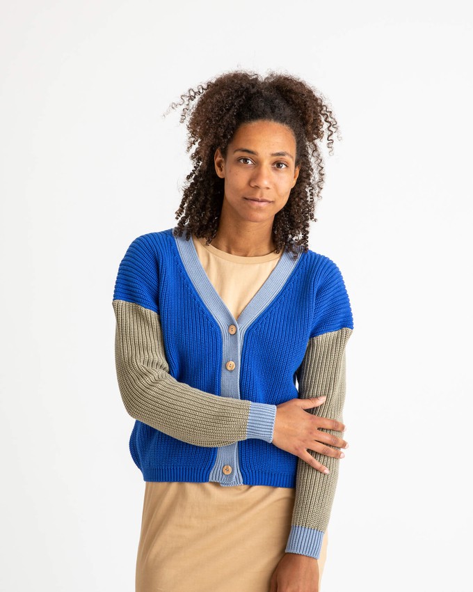 Color Block Cardigan cobalt from Matona