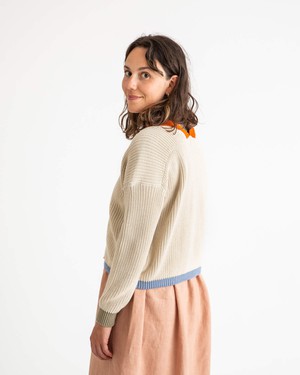 Color Block Cardigan oyster from Matona