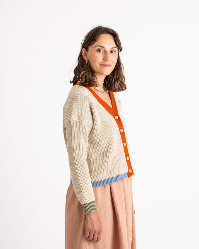 Color Block Cardigan oyster from Matona