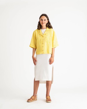 Collared Blouse yellow gingham from Matona