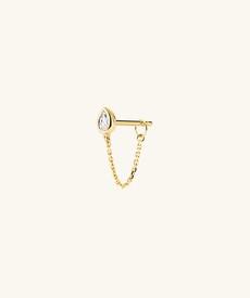 Lab Grown Diamond Pear Chain Stud via Mejuri