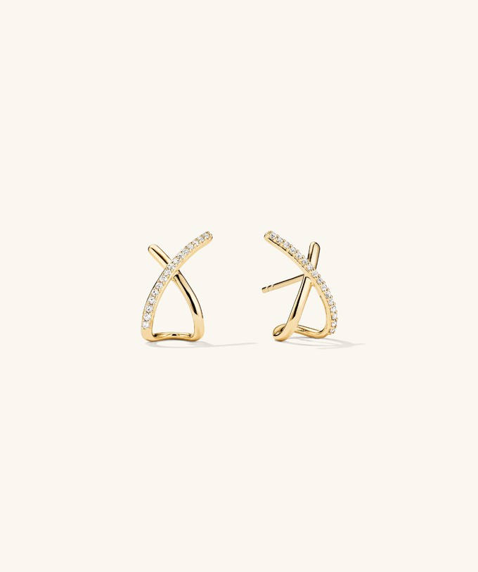 PavÃ© Diamond X Oversized Studs from Mejuri