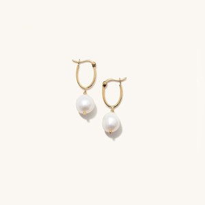 Organic Pearl Hoops from Mejuri