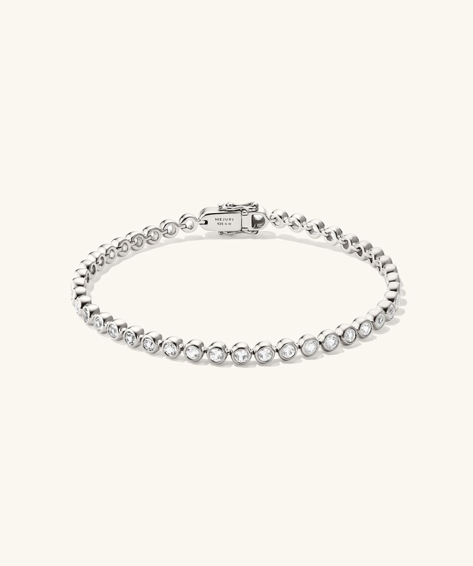 Zadie Bezel Lab Grown Sapphire Tennis Bracelet from Mejuri