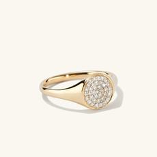 PavÃ© Diamond Signet Pinky Ring via Mejuri