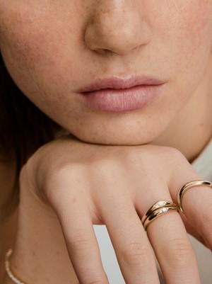 Organic DÃ´me Thin Marquise Cut Nesting Ring from Mejuri