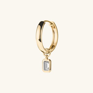 Single Emerald Cut Gemstone Hoop Charm from Mejuri