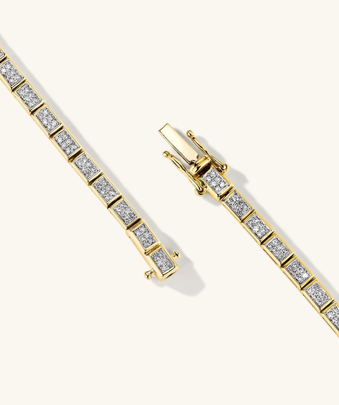 Rectangular Micro-PavÃ© Diamond Tennis Bracelet from Mejuri