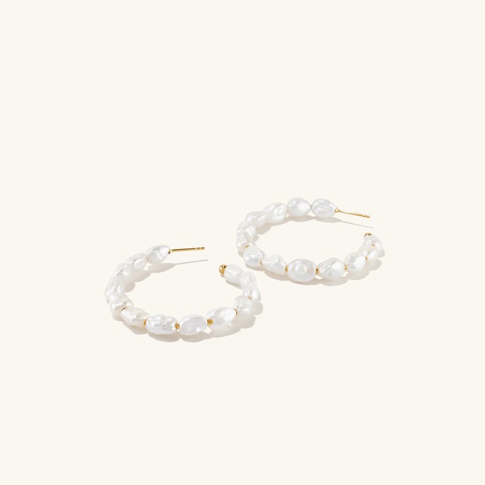 Bold Pearl Hoop Earrings from Mejuri