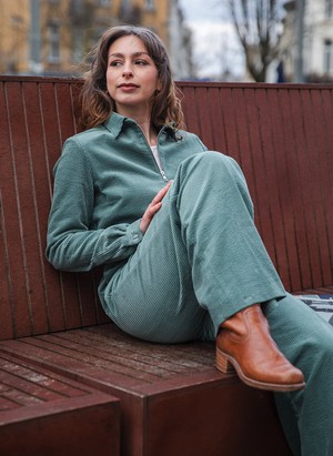 Aero jumpsuit Rib Muted green from Mon Col Anvers