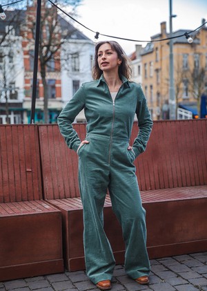 Aero jumpsuit Rib Muted green from Mon Col Anvers