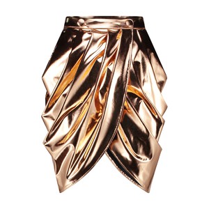 MIDI LIQUID BRONZE DRAPED TULIP SKIRT from MONIQUE SINGH