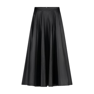 Black Faux Leather Flared Skirt from MONIQUE SINGH