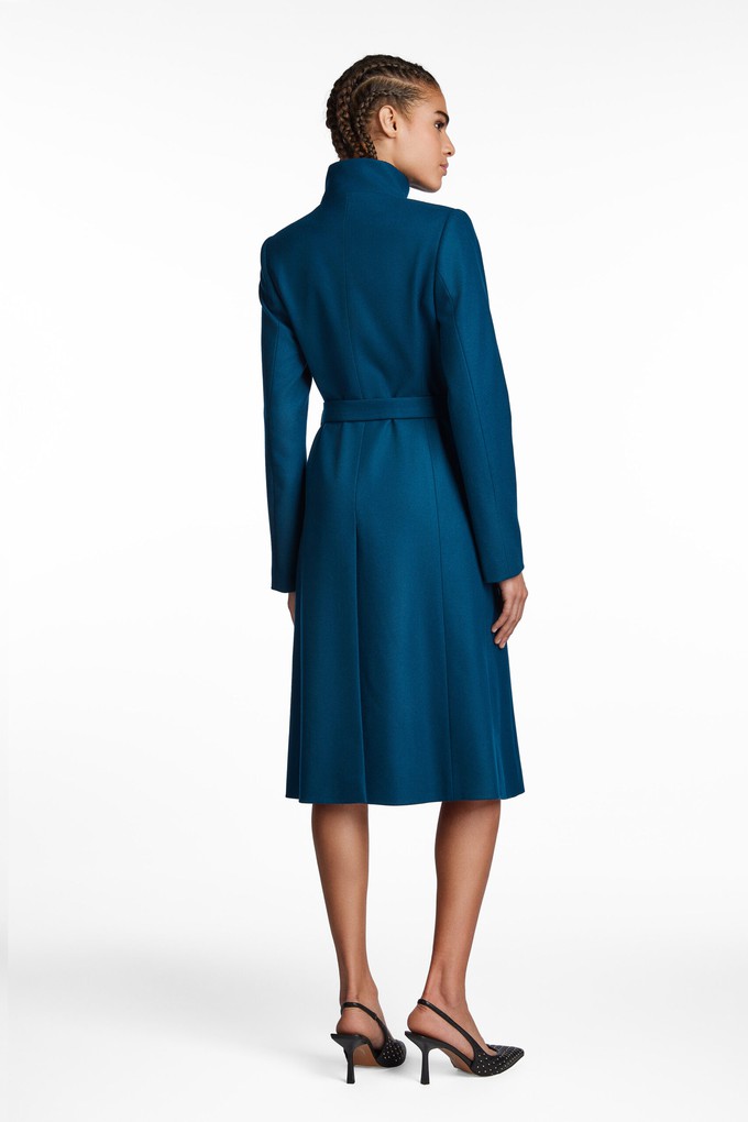 TEAL TAILORED WOOL COAT from MONIQUE SINGH