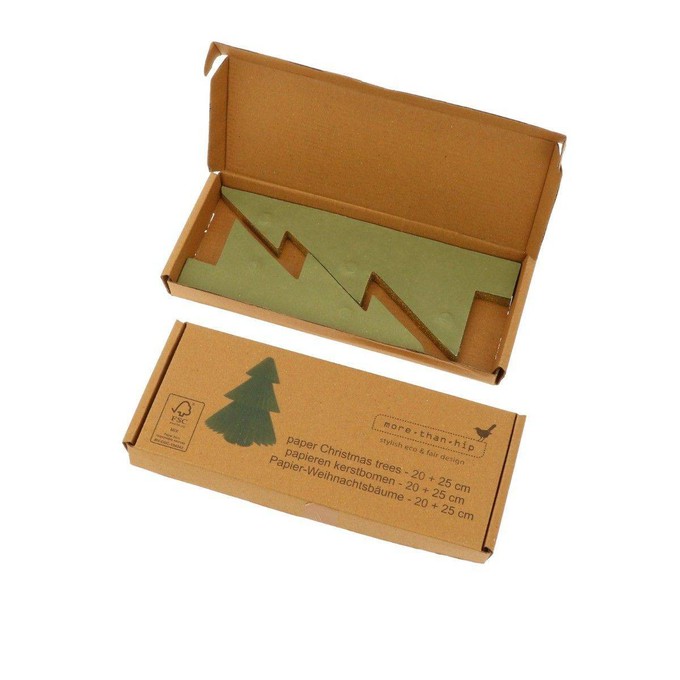 Decoratieve papieren kerstbomen 25/20cm (set 2 stuks) - Picea olijfgroen from MoreThanHip