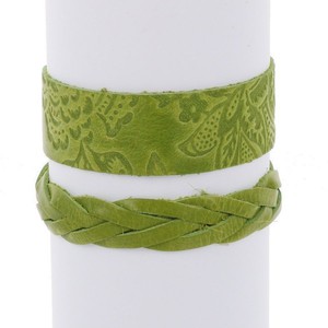 Flor & Trenza: set hippe armbanden - lichtgroen from MoreThanHip