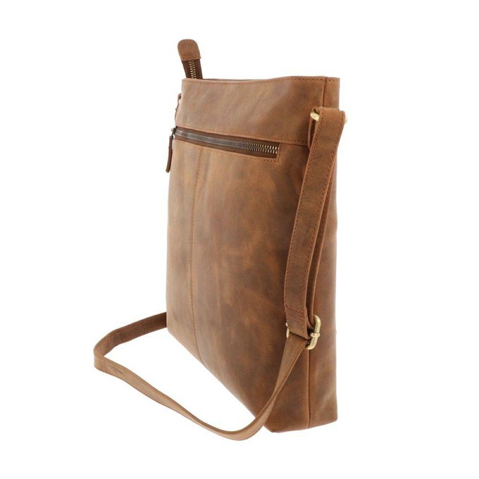 Crossbody schoudertas in mat bruin vintage ecoleer - Bryony from MoreThanHip