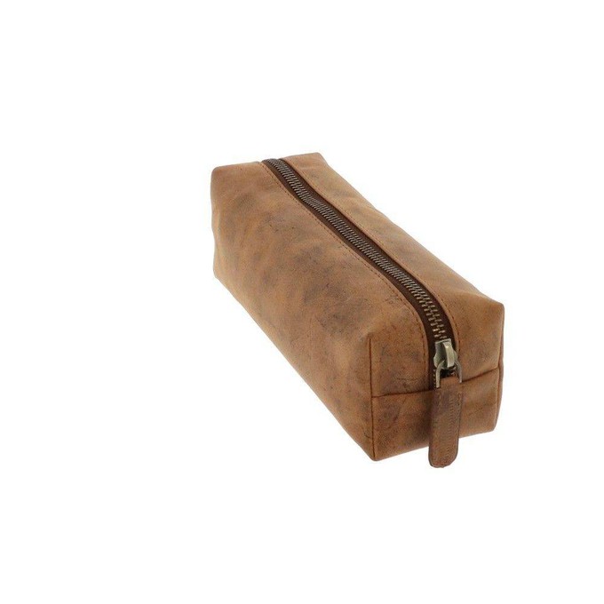 Grote etui van mat bruin vintage ecoleer - Lynton from MoreThanHip