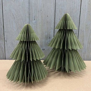 Decoratieve papieren kerstbomen 25/20cm (set 2 stuks) - Picea olijfgroen from MoreThanHip