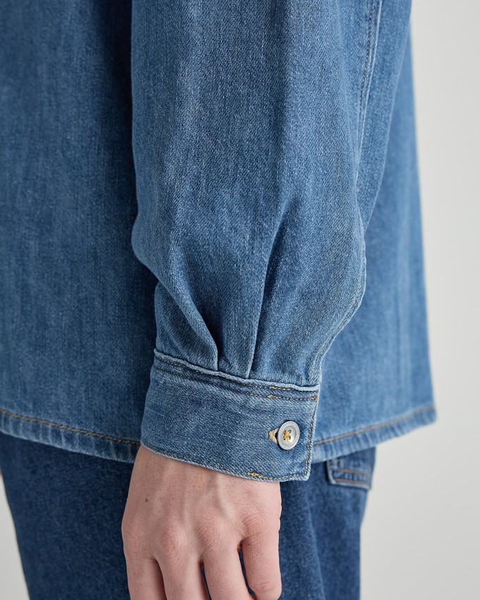 Reese Denim Shirt - Medium Stone from Mud Jeans