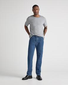 John Mid Straight - Medium Stone via Mud Jeans