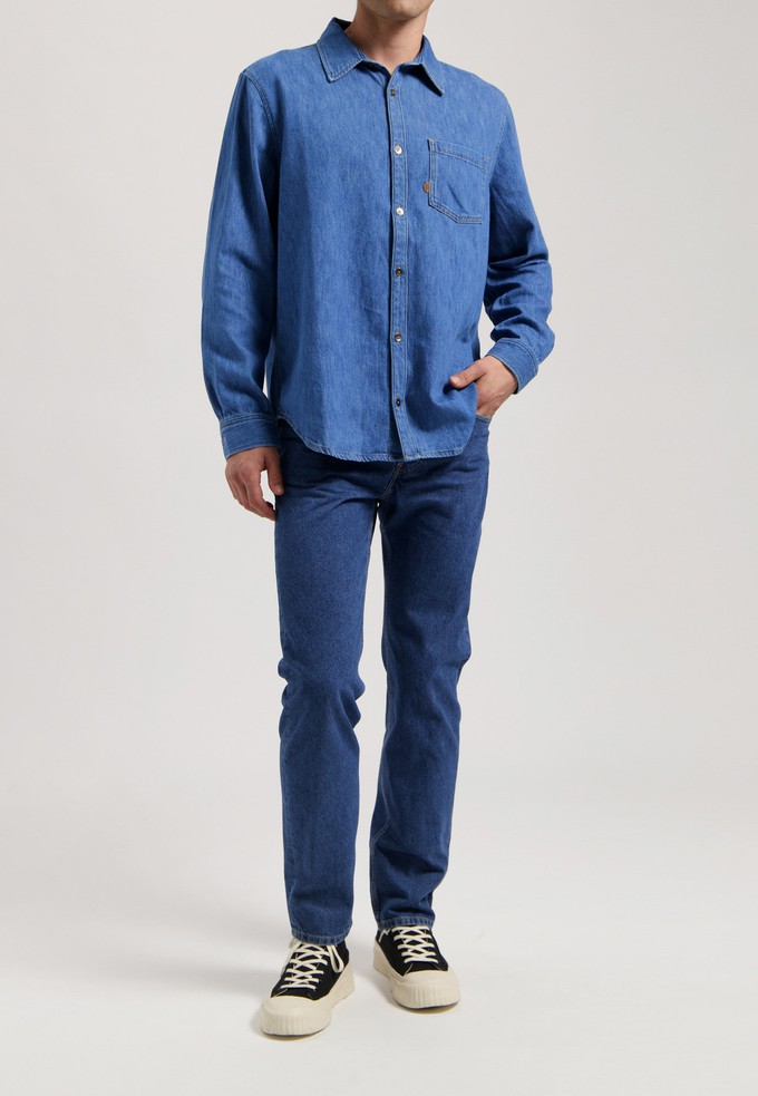 John Mid Straight - Medium Stone from Mud Jeans