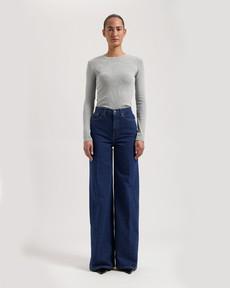 Sara High Loose - Stone Indigo via Mud Jeans