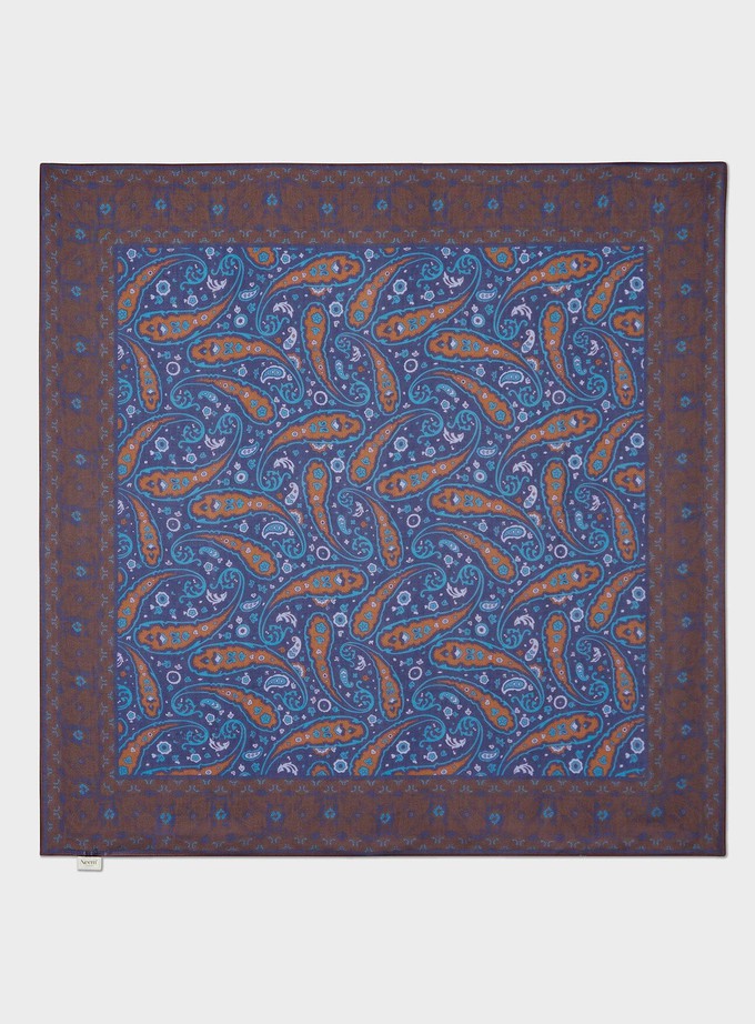 Biodegradable Italian Tencel Blue Paisley Flamboyant Scarf from Neem London