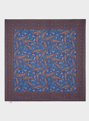 Biodegradable Italian Tencel Blue Paisley Flamboyant Scarf from Neem London