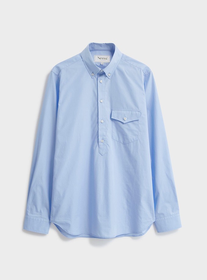 Regenerative Cotton Poplin Sky Modern Button-down Shirt from Neem London