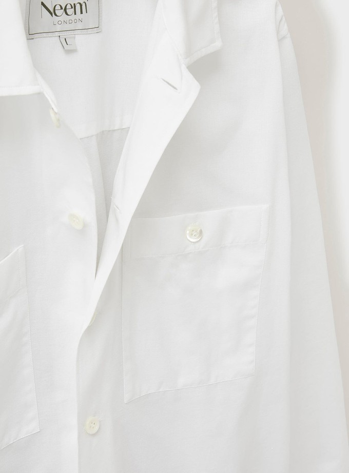 Recycled Italian Rigenerato White Double Pocket Shirt from Neem London