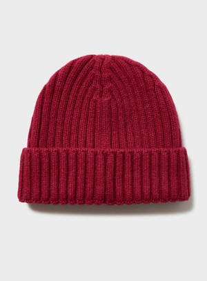 Cashmere Red Beanie Hat from Neem London