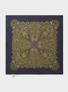 Biodegradable Italian Tencel Navy Paisley Neck Scarf via Neem London