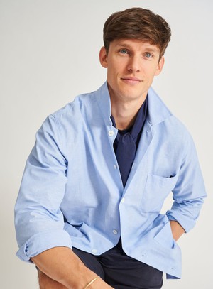 Recycled Italian Sky Slub Shirt Jacket from Neem London