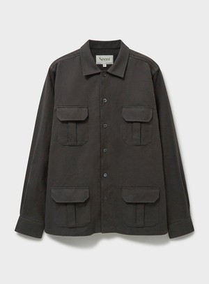 Recycled Durable Twill Chocolate Overshirt from Neem London