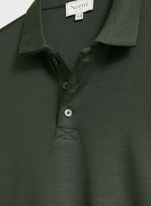 ZQ Merino Deep Neem Long Sleeve Polo from Neem London