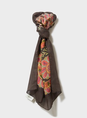 Biodegradable Italian Tencel Orange Paisley Stylish Scarf from Neem London