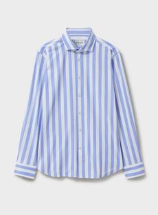 Recycled Italian Sky Rowers Stripe Cut Away Comfort Shirt via Neem London