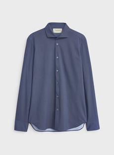 Recycled Italian Navy Como Print Comfort Shirt via Neem London