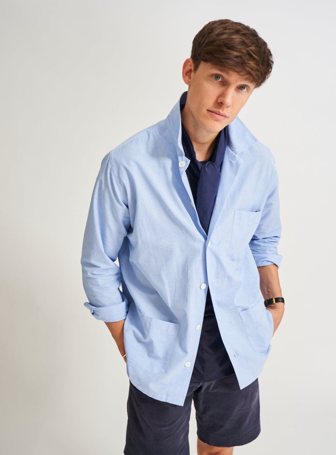 Recycled Italian Sky Slub Shirt Jacket from Neem London