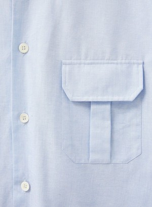 Recycled Italian Sky Fil-a-Fil Overshirt from Neem London