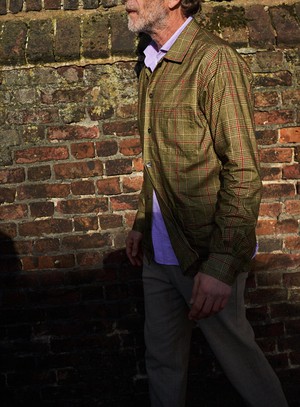 Recycled Flannel British Green Check Shirt Jacket from Neem London