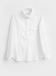 Recycled Italian White Oxford Modern Button-down Popover Shirt via Neem London