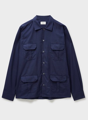 Regenerative Cotton Navy Overshirt from Neem London