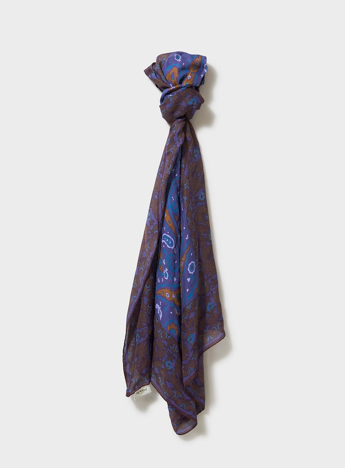 Biodegradable Italian Tencel Blue Paisley Flamboyant Scarf from Neem London