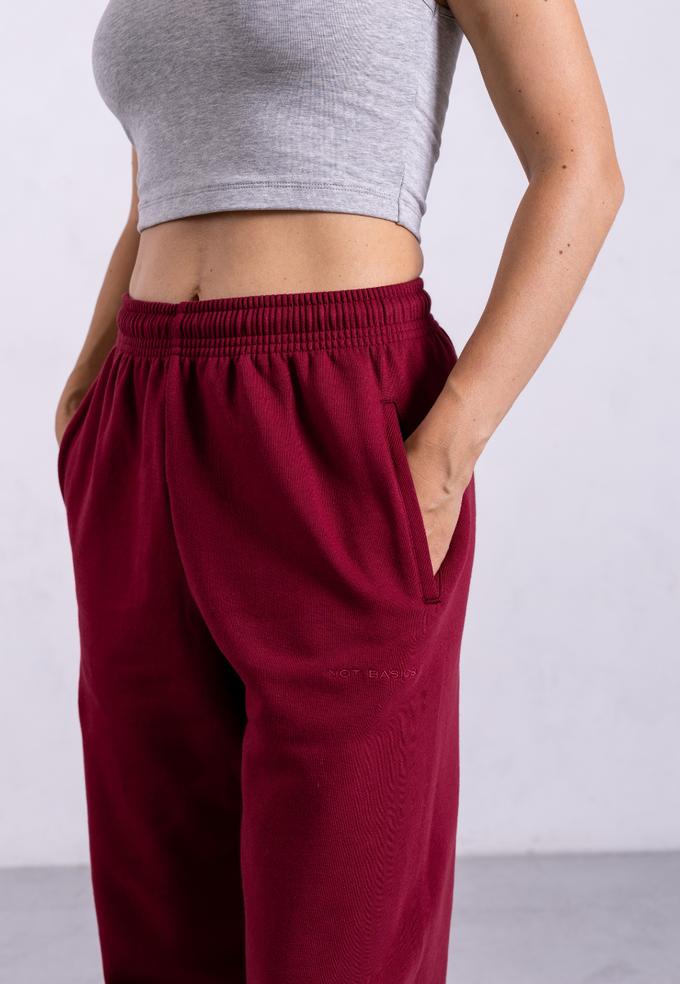 Organic Cotton Sweatpants, Ruby Wine from Not Basics