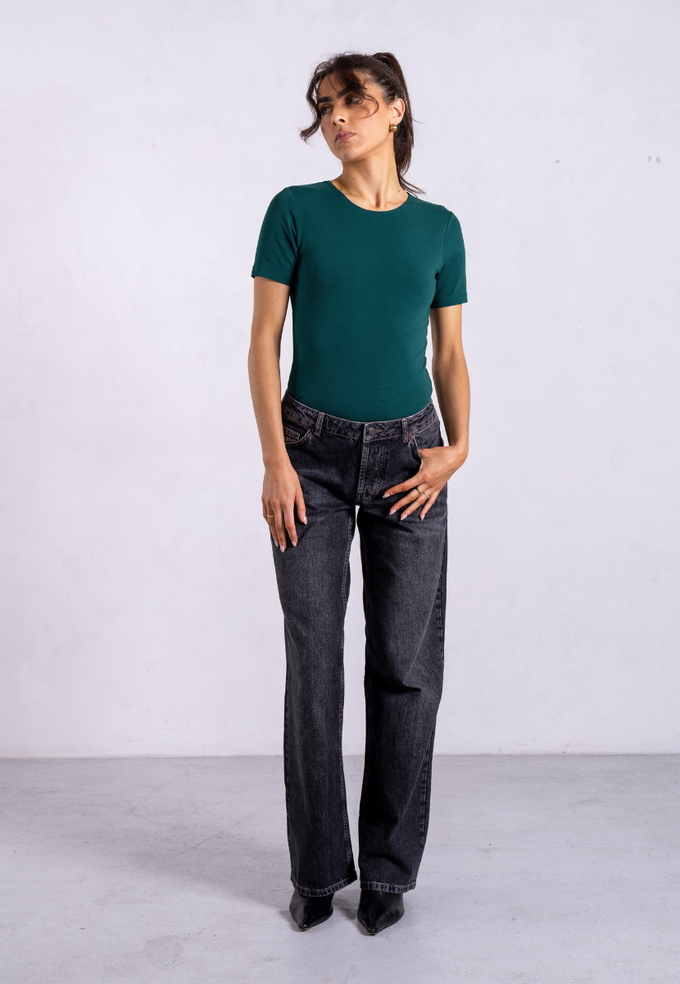 Organic Cotton Crew T-Shirt, Evergreen from Not Basics